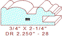 Drawer Front Moulding 2-1/4" - 28 Drawer Front Moulding 2-1/4" - 28