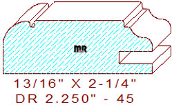Cabinet Door Moulding 2-1/4" - 45 Cabinet Door Moulding 2-1/4" - 45