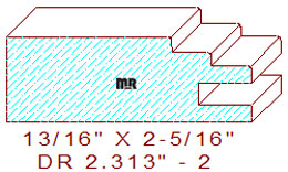 Door Rail Moulding 2-5/16" - 2 Door Rail Moulding 2-5/16" - 2