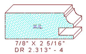 Cabinet Door Moulding 2-5/16" - 4