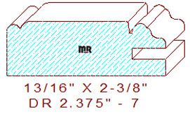 Door Rail Moulding 2-3/8" - 7 Door Rail Moulding 2-3/8" - 7