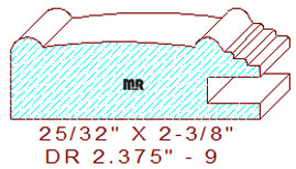 Cabinet Door Rail Moulding 2-3/8" - 9 Cabinet Door Rail Moulding 2-3/8" - 9