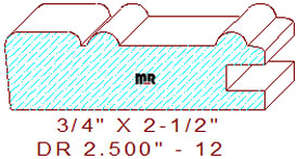 Cabinet Door Moulding 2-1/2" - 12 Cabinet Door Moulding 2-1/2" - 12