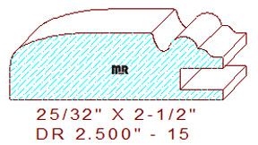 Cabinet Door Moulding 2-1/2" - 15 Cabinet Door Moulding 2-1/2" - 15