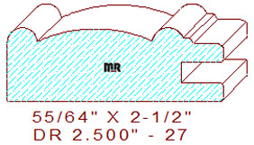 Cabinet Door Moulding 2-1/2" - 27 Cabinet Door Moulding 2-1/2" - 27