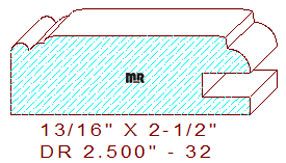 Cabinet Door Moulding 2-1/2" - 32 Cabinet Door Moulding 2-1/2" - 32