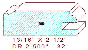 Cabinet Door Moulding 2-1/2" - 32