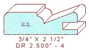 Cabinet Door Moulding 2-1/2" - 4 Cabinet Door Moulding 2-1/2" - 4