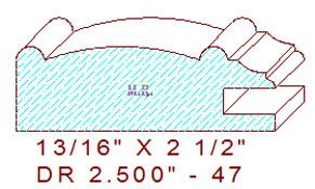 Cabinet Door Moulding 2-1/2" - 47