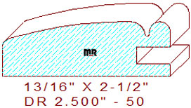 Cabinet Door Moulding 2-1/2" - 50 Cabinet Door Moulding 2-1/2" - 50
