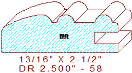 Cabinet Door Moulding 2-1/2" - 58 Cabinet Door Moulding 2-1/2" - 58