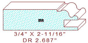 Cabinet Door Moulding 2-11/16" 