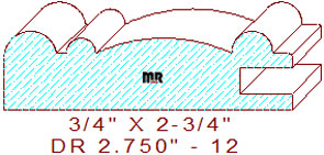 Cabinet Door Moulding 2-3/4" - 12 Cabinet Door Moulding 2-3/4" - 12