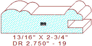 Cabinet Door Moulding 2-3/4" - 19 Cabinet Door Moulding 2-3/4" - 19