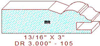 Cabinet Door Moulding 3" - 105 Cabinet Door Moulding 3" - 105