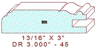 Cabinet Door Moulding 3" - 45 Cabinet Door Moulding 3" - 45