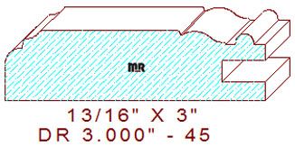 Cabinet Door Moulding 3" - 45