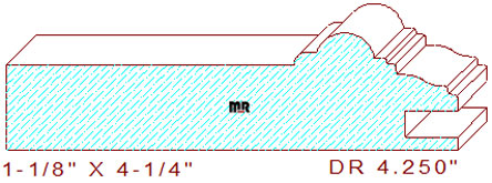 Cabinet Door Rail Moulding 4-1/4" Cabinet Door Rail Moulding 4-1/4"