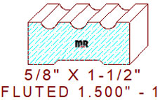 Fluted 1-1/2" - 1 Fluted 1-1/2" - 1