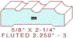 Fluted 2-1/4" - 3 Fluted 2-1/4" - 3