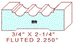 Fluted 2-1/4" Fluted 2-1/4"
