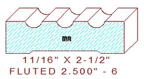 Fluted 2-1/2" - 6 Fluted 2-1/2" - 6