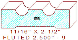 Fluted 2-1/2" - 9 Fluted 2-1/2" - 9