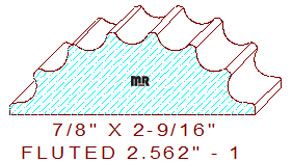Fluted 2-9/16" - 1 Fluted 2-9/16" - 1