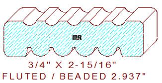 Fluted/Reeded Moulding 2-15/16" Fluted/Reeded Moulding 2-15/16"