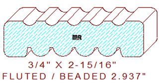 Fluted/Reeded Moulding 2-15/16"