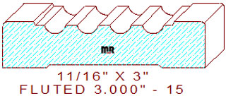 Fluted Moulding 3" - 15 Fluted Moulding 3" - 15