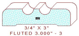 Fluted Moulding 3" - 3 Fluted Moulding 3" - 3