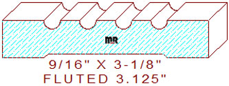 Fluted Moulding 3-1/8" Fluted Moulding 3-1/8"
