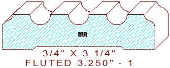 Fluted Moulding 3-1/4" - 1 Fluted Moulding 3-1/4" - 1