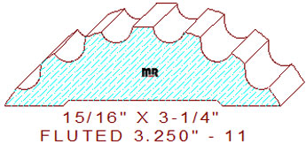 Fluted Moulding 3-1/4" - 11 Fluted Moulding 3-1/4" - 11