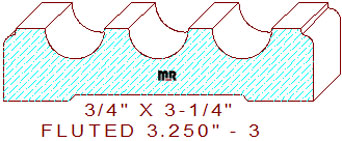 Fluted Moulding 3-1/4" - 3 Fluted Moulding 3-1/4" - 3