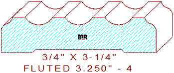 Fluted Moulding 3-1/4" - 4 Fluted Moulding 3-1/4" - 4