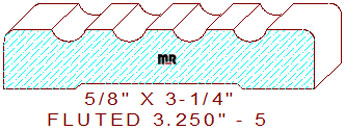 Fluted Moulding 3-1/4" - 5 Fluted Moulding 3-1/4" - 5