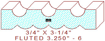 Fluted/Reeded Moulding 3-1/4" - 6