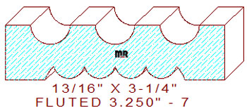 Fluted/Reeded Moulding 3-1/4" - 7 Fluted/Reeded Moulding 3-1/4" - 7