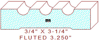 Fluted Moulding 3-1/4" Fluted Moulding 3-1/4"