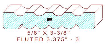 Fluted/Reeded Moulding 3-3/8" - 3 Fluted/Reeded Moulding 3-3/8" - 3