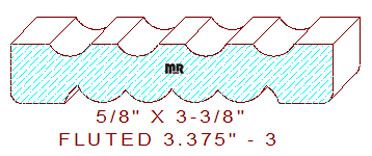 Fluted/Reeded Moulding 3-3/8" - 3