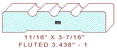 Fluted Moulding 3-7/16" - 1 Fluted Moulding 3-7/16" - 1