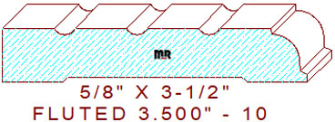 Fluted Moulding 3-1/2" - 10 Fluted Moulding 3-1/2" - 10