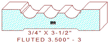 Fluted Moulding 3-1/2" - 3 Fluted Moulding 3-1/2" - 3