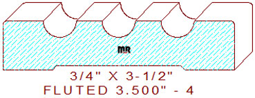 Fluted Moulding 3-1/2" - 4 Fluted Moulding 3-1/2" - 4