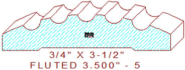 Fluted Moulding 3-1/2" - 5 Fluted Moulding 3-1/2" - 5