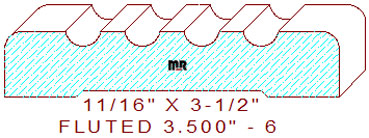 Fluted Moulding 3-1/2" - 6 Fluted Moulding 3-1/2" - 6