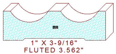 Fluted Moulding 3-9/16" Fluted Moulding 3-9/16"